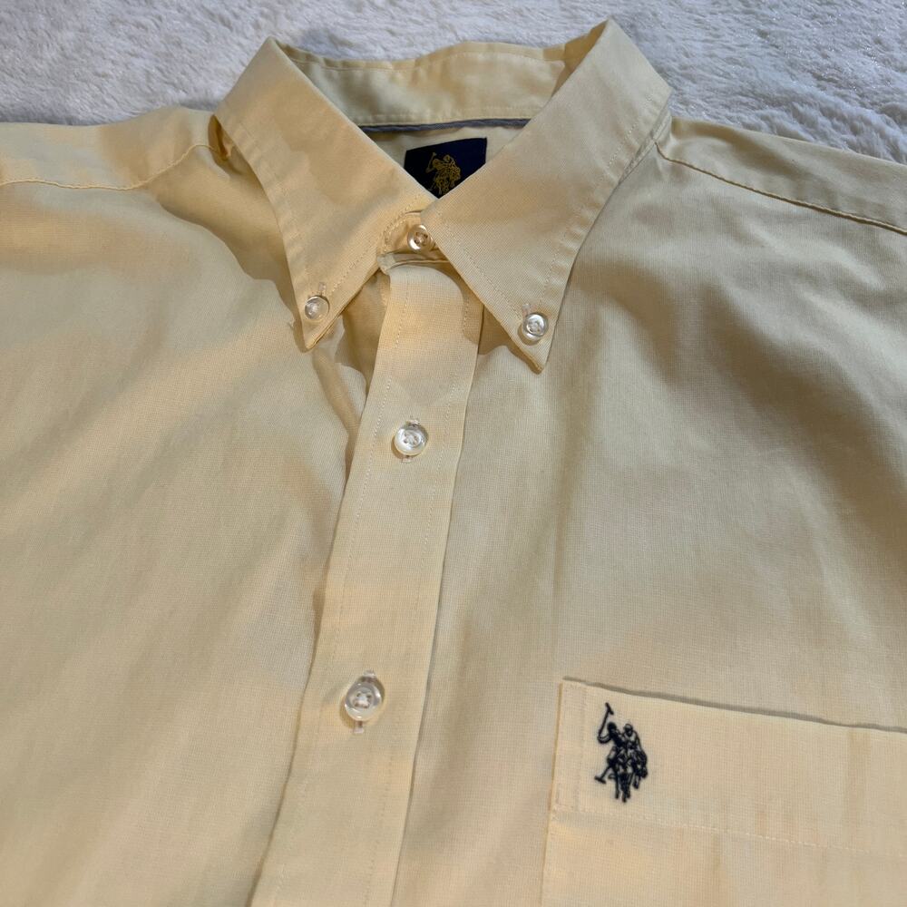 U.S. Polo ASSN XL Light Yellow LS Button-Up Oxford – Great for DIY & Upcycling